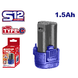 Batterie 12v 1.5 ah type-c EMTOP EBPK12153