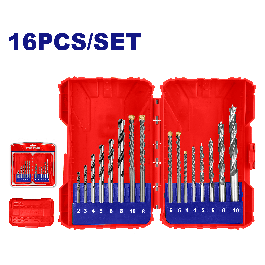 Jeu de 16 forets métal-beton-bois EMTOP ECDB01601