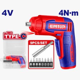 Visseuse Emtop - ECSR0458 - 4V 4Nm T C+ 8 Embouts