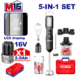 Batteur et mixeur 5en1 16v EMTOP EFN056K