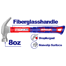 Marteau arrache clous 220g m-fib EMTOP EHAMCH0801