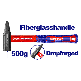 Marteau 500g manche en fibre EMTOP EHAMMH0500