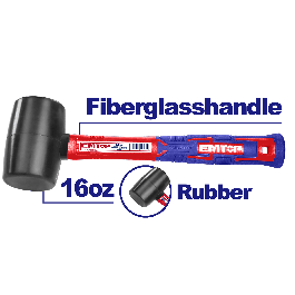 Maillet caoutchouc 450g m-fibrev EMTOP EHAMRH1601