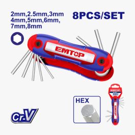 Jeu De Emtop - EHKY4081 - 8 Clés Hexagonale