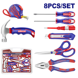 Kit outils à main 8p EMTOP EHTS01081