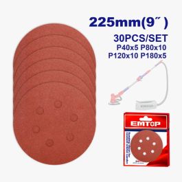 Lot Emtop - EKRS225030 - 30P Feuilles Abrasive 225