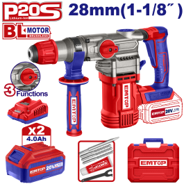 Perfo sds+20v 2b 4ah 28 brush+ac EMTOP ELRH202882