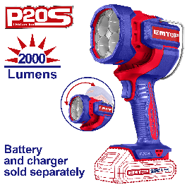 Torche led 20v 2000 lumens EMTOP ELWLI2088