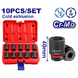 Jeu de 10 douilles 1/2″ 10-24 EMTOP EMSS12101