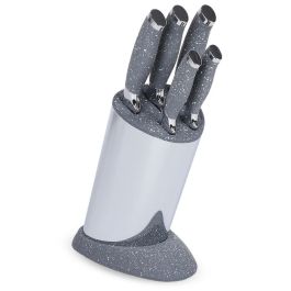 Ensemble des 5 couteaux + support - DATR0219 - plastique/métal - Gris