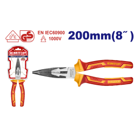 Pince a long nez isolee 8"/200mm EMTOP EPLRL0831
