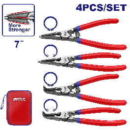 Jeu de 4 pinces circlips 7"/180mm EMTOP EPLSC7411