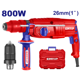 Perforateur 26mm 800w 2.6kg+mandrin EMTOP ERHRL802
