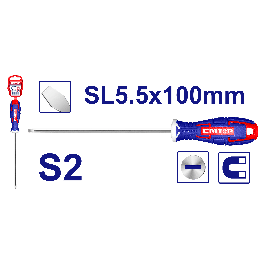 Tournevis francais s2 sl5.5x100 EMTOP ESDRSL5402