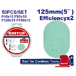 Feuille abrasive ponceuse 125 EMTOP ESPR125050