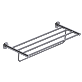 Porte Serviette Double Essential Gris Metal