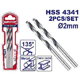 Jeu 2 meches metal hss ø 2mm EMTOP ETDB310202