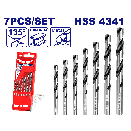 Jeu de 7 forets à métaux hss EMTOP ETDBB11075