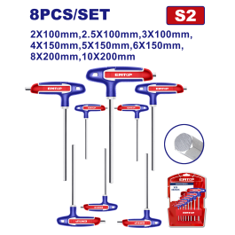 Jeu de 8 clés hexagonales f-t EMTOP ETHW6061