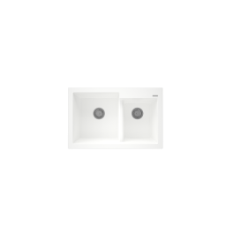 Evier 80x50x21 2 bacs bianco blanc - Granmaster