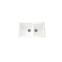 Evier 86x50x21 2bacs lazuli blanc - Granmaster