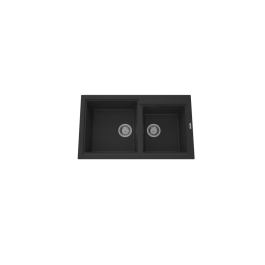 Evier 86x50x21 2bacs lazuli noir metallique - Granmaster