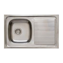 Évier Cuisine Inox Apparent 80x50 - 1 Cuve + 1 Égouttoir - MassInox - Banka
