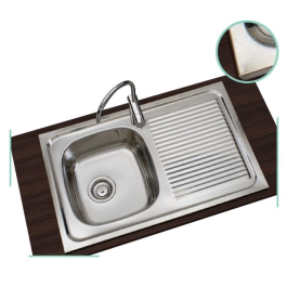 Évier Cuisine Inox 80x51 - 1 Cuve + 1 Égouttoir - MassInox - Banka