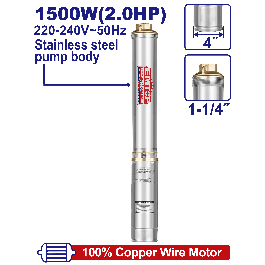 Pompe immerge 4"2hp h135m 220v EMTOP EWPPD15001