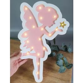 Veilleuse Pour Enfants et Bébés - Fée 3D - Bois - LED