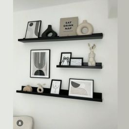 Trio d’Étagères Murales Mini L - Noir - 2x(80x10x4) + (50x10x4) mm