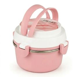 Lunch Box Thermique Inox 2 Compartiments - Rose