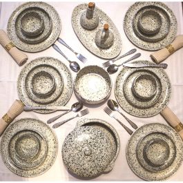 Service à table  OSCAR GOLD - HAMILA -  GH - 26 pièces - blanc moucheté 