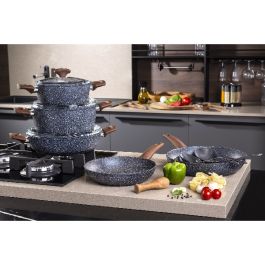 Batterie de cuisine Capri 11 piéces - Bleu charbon - OSCAR GOLD