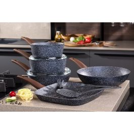 Batterie de cuisine Capri 9 piéces - Bleu charbon - OSCAR GOLD