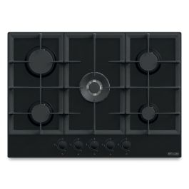 Plaque de cuisson gaz INFINITY - 86 cm - 5 brûleurs - Verre noir - SABAF