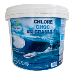 Chlore choc granulé seau de 5 kg blanc - Pool Star