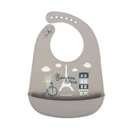 Bavoir Canpol Bonjour Paris Beige - Accessoire Repas Bébé