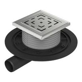 Siphon de sol CHUDEJ 12.5X12.5-S/H-D40 PP-K3-PLT CADR LABIRINT