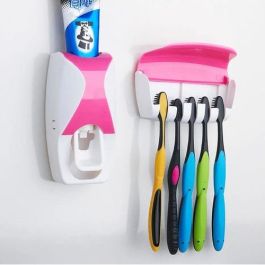 Distributeur De Dentifrice Avec Support Brosse a Dents rose