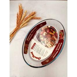 Plat de four ovale en verre transparent – Résistant à la chaleur