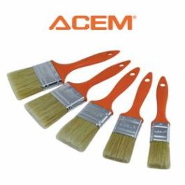 Jeu de 5 pinceaux plats de peinture orange - ACEM