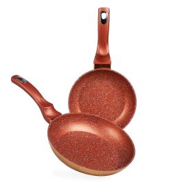 Série De 2 Poêles En Granite Antiadhésif - Effet Cuivre - Golden House