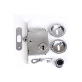 Kit 05 pt rond noir mat poignee+serrure 44 - Forme