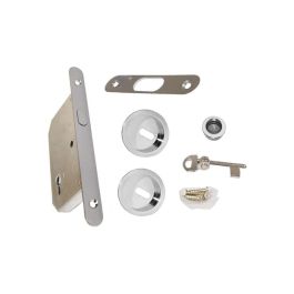 Kit 05 pt rond satine poignee+serrure 9 - Forme