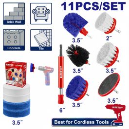 Kit brosses nettoyage EMTOP - ECB1101 - 11 pièces