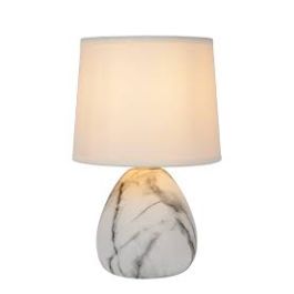 Lampe de table MARMO Ø16cm Lampe E14 - 40W - LUCIDE-Blanc