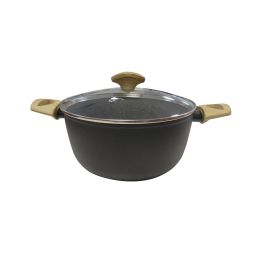 Le Giuste Faitout revêtement Quarzotek + couvercle pyrex - TVS-24 CM