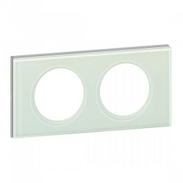 Plaque verre kaolin céliane - 2 postes - LEGRAND