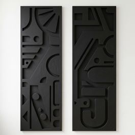 Lot de 2 tableaux en relief noirs NJ - ARMIN HOME - 143 x 40 cm